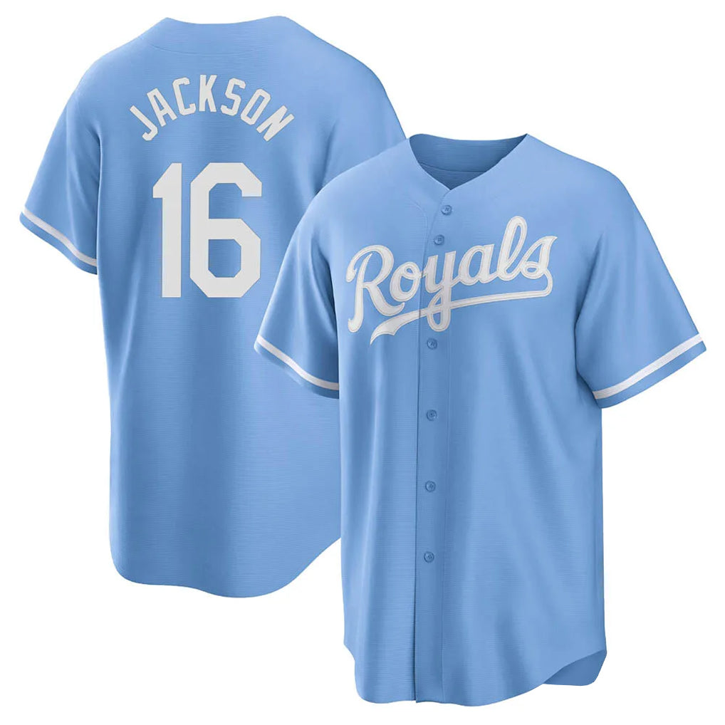 Punc KC.Royals #16 Bo Jackson Player Light Blue Home Game Stitched Jerseys