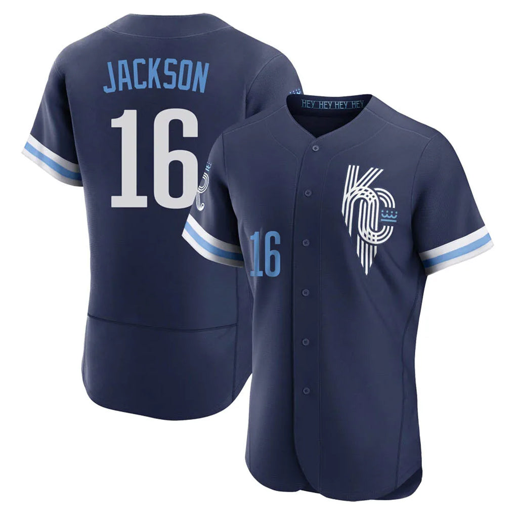 Punc KC.Royals #16 Bo Jackson Player Navy City Connect Limited Elite Home Stitched Jerseys