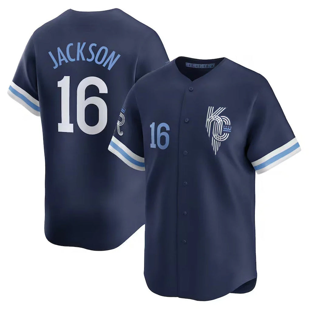 Punc KC.Royals #16 Bo Jackson Player Navy City Connect Limited Home Stitched Jerseys