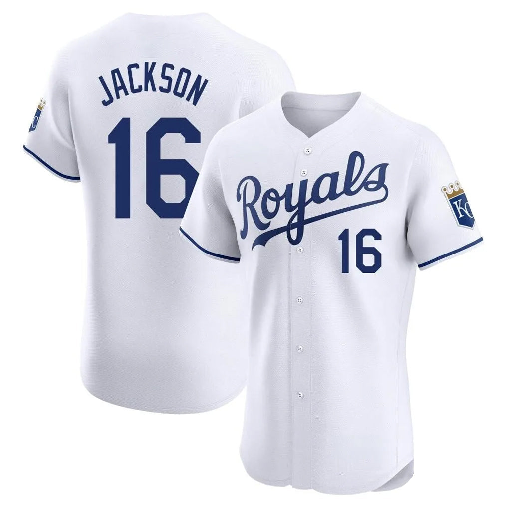 Punc KC.Royals #16 Bo Jackson Player White Alt Limited Elite Home Stitched Jerseys