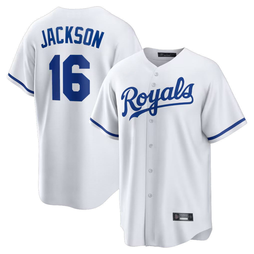 Punc KC.Royals #16 Bo Jackson Player White Home Game Stitched Jerseys