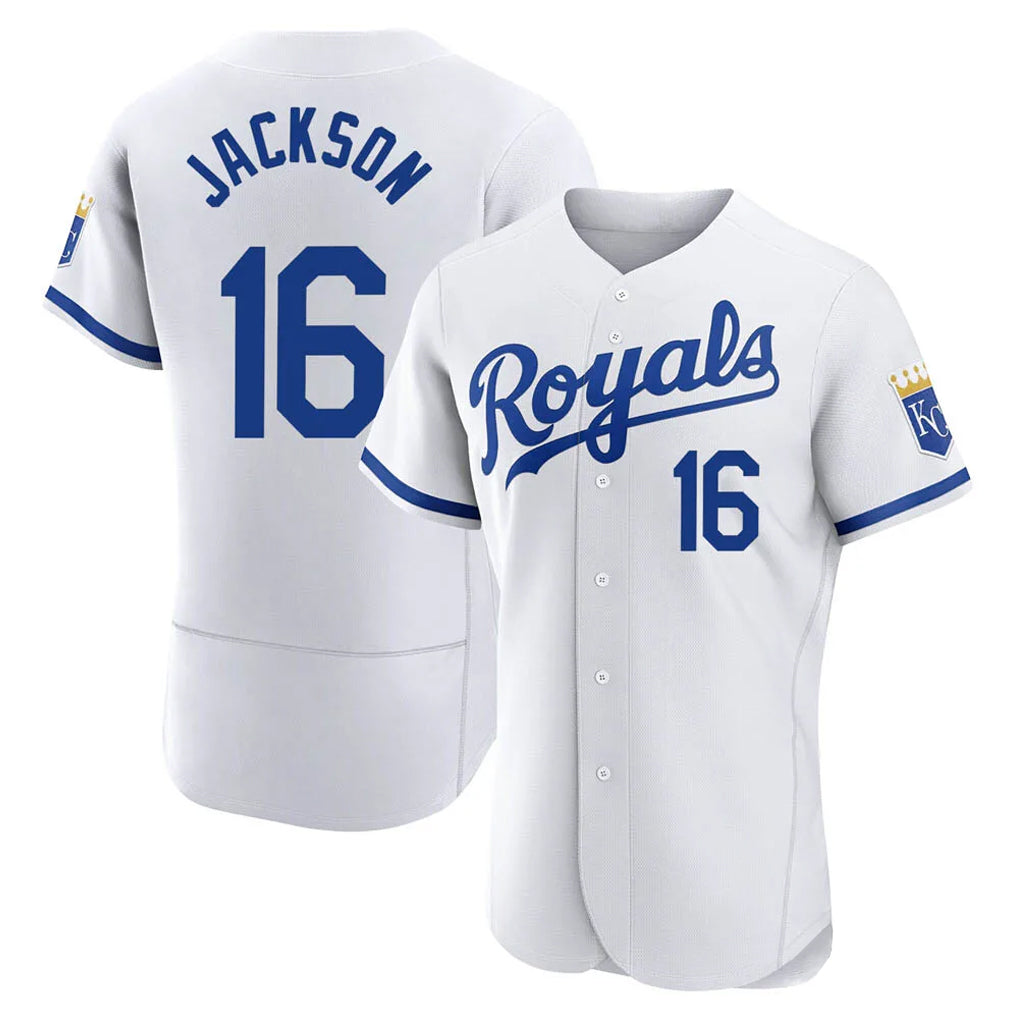 Punc KC.Royals #16 Bo Jackson Player White Limited Elite Home Game Stitched Jerseys