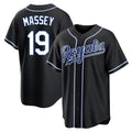 Punc KC.Royals #19 Michael Massey Player Black Carbon Fashion Home Game Stitched Jerseys