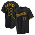 Punc KC.Royals #19 Michael Massey Player Black Snake Skin City Game Stitched Jerseys