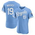 Punc KC.Royals #19 Michael Massey Player Light Blue Alt Limited Elite Home Stitched Jerseys