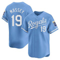Punc KC.Royals #19 Michael Massey Player Light Blue Alt Limited Home Stitched Jerseys