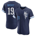 Punc KC.Royals #19 Michael Massey Player Navy City Connect Limited Elite Home Stitched Jerseys