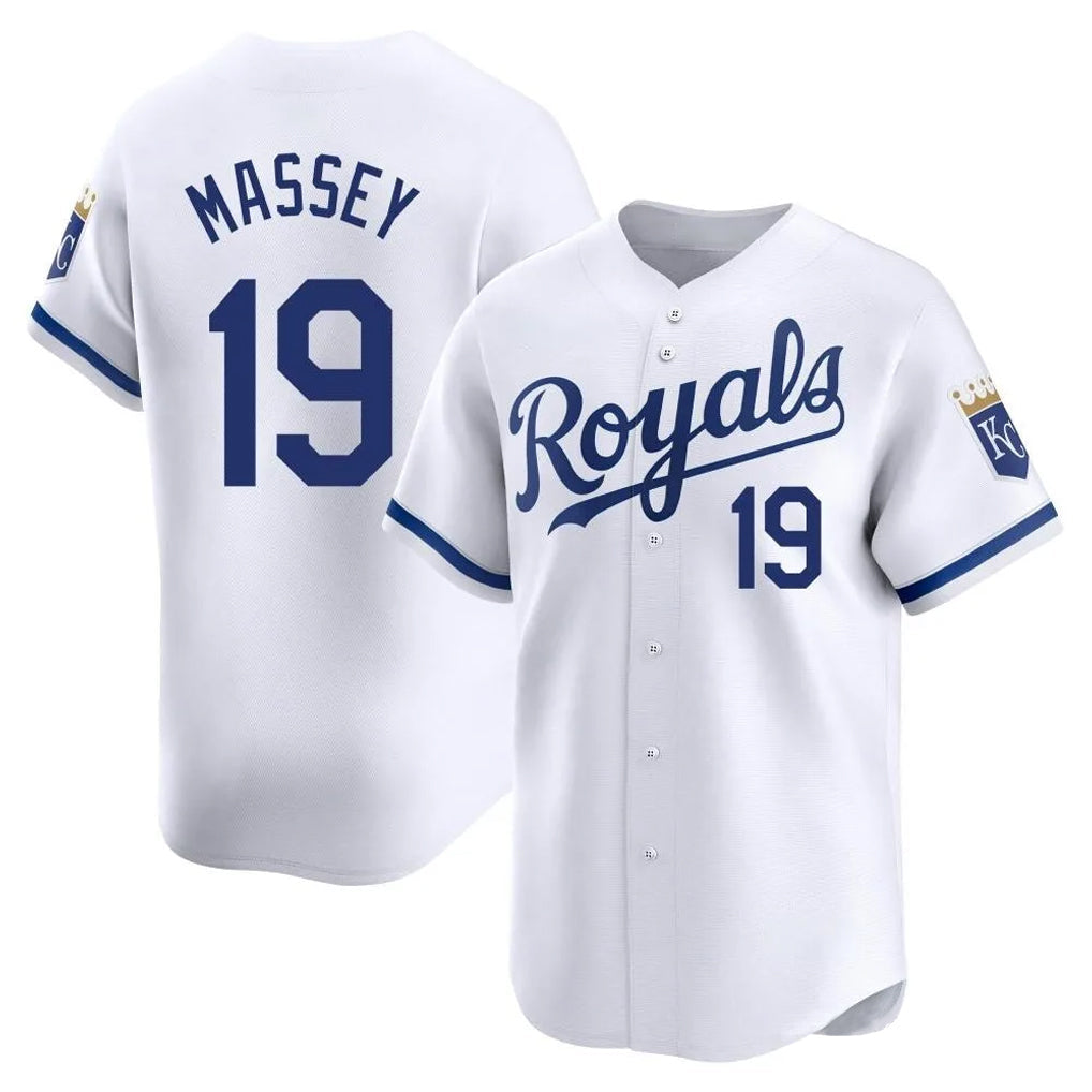 Punc KC.Royals #19 Michael Massey Player White Alt Limited Home Stitched Jerseys