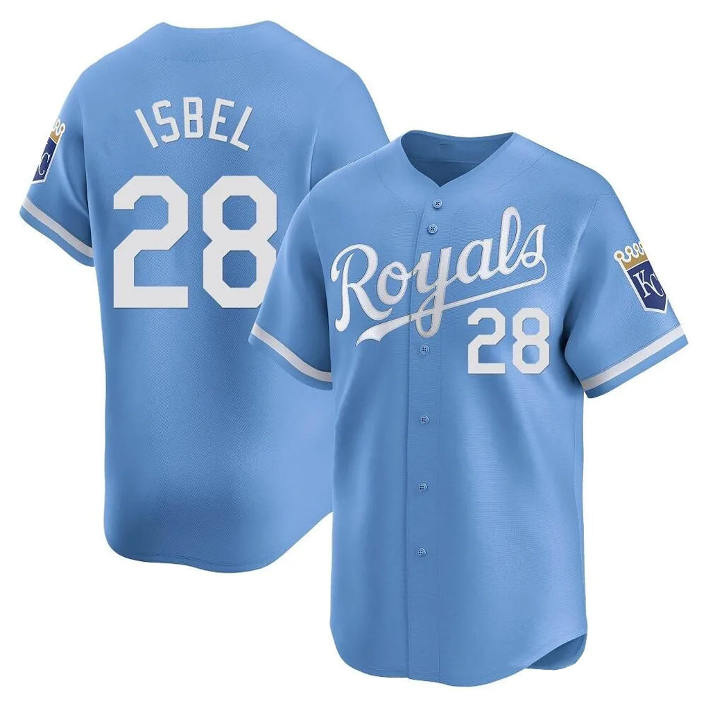 Punc KC.Royals #28 Kyle Isbel Player Light Blue Alt Limited Home Stitched Jerseys