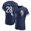 Punc KC.Royals #28 Kyle Isbel Player Navy City Connect Limited Elite Home Stitched Jerseys
