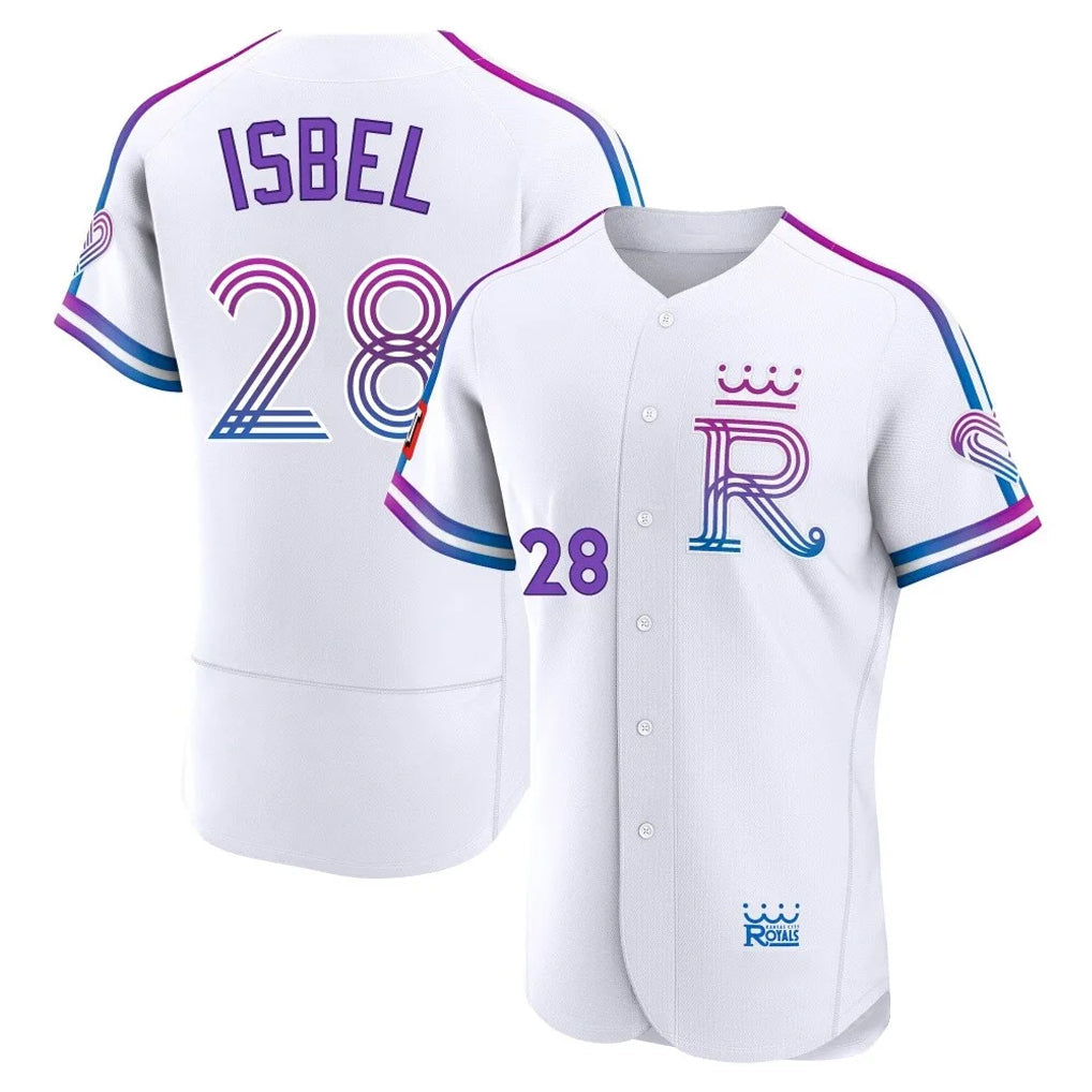 Punc KC.Royals #28 Kyle Isbel Player White 2026 City Connect Limited Elite Home Stitched Jerseys