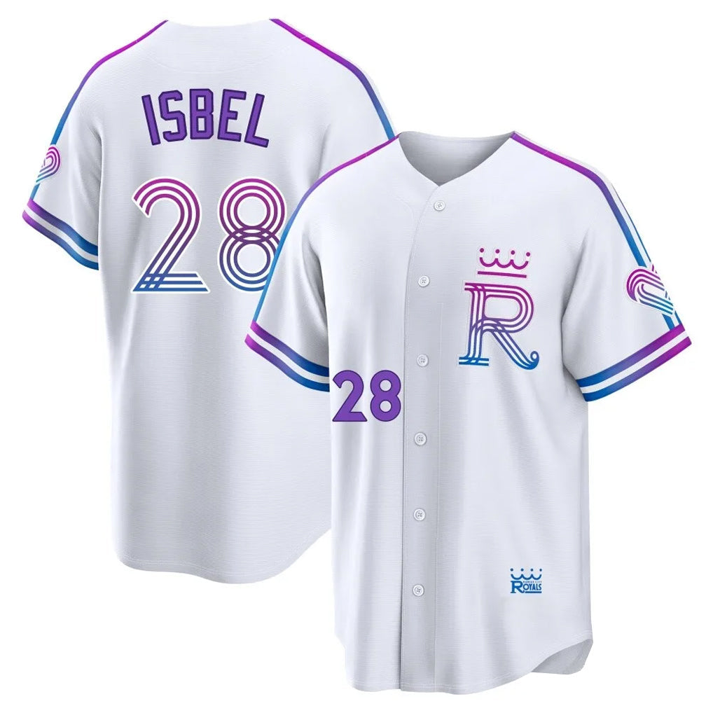 Punc KC.Royals #28 Kyle Isbel Player White 2026 City Connect Limited Home Stitched Jerseys