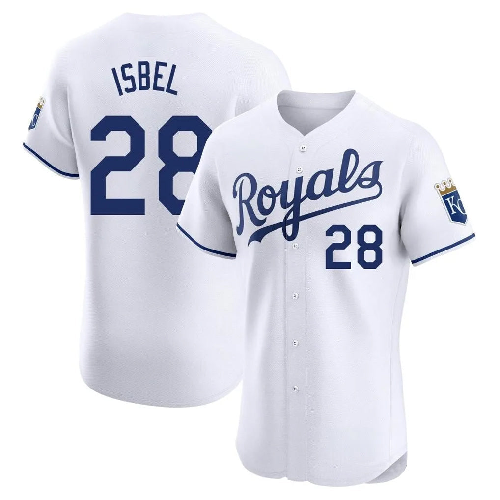 Punc KC.Royals #28 Kyle Isbel Player White Alt Limited Elite Home Stitched Jerseys
