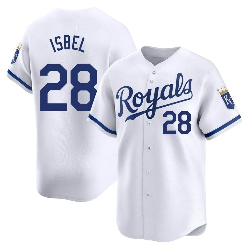 Punc KC.Royals #28 Kyle Isbel Player White Alt Limited Home Stitched Jerseys
