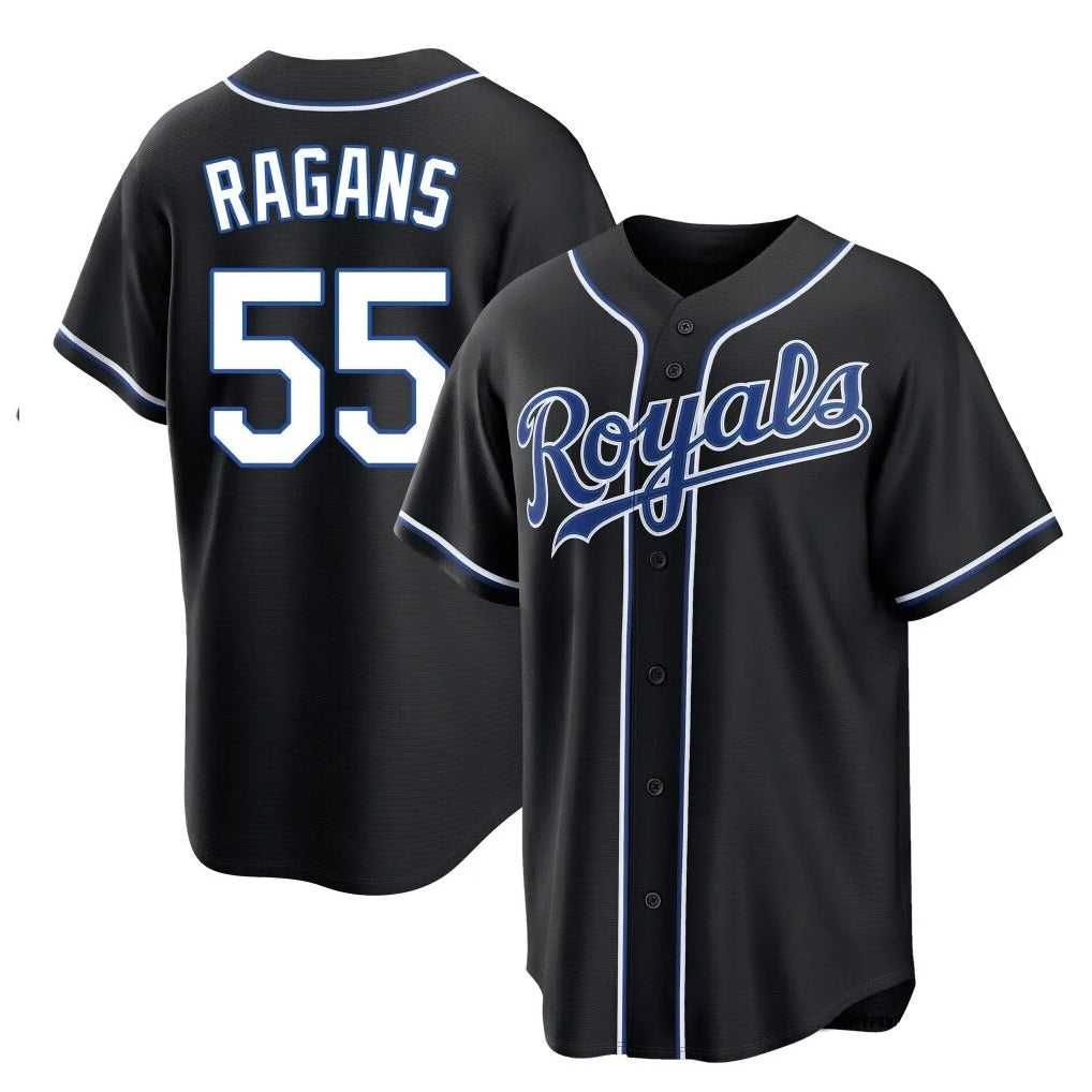 Punc KC.Royals #55 Cole Ragans Player Black Carbon Fashion Home Game Stitched Jerseys