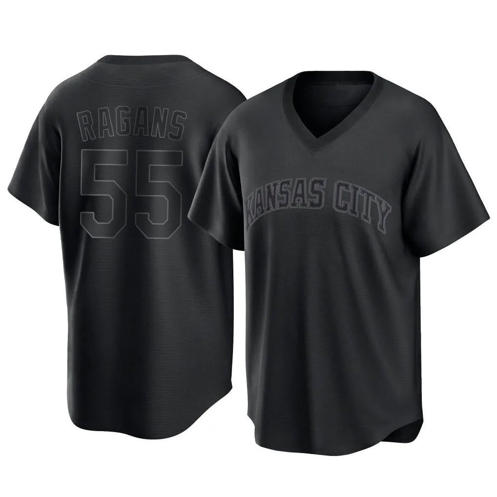 Punc KC.Royals #55 Cole Ragans Player Black Fashion Game Stitched Jerseys