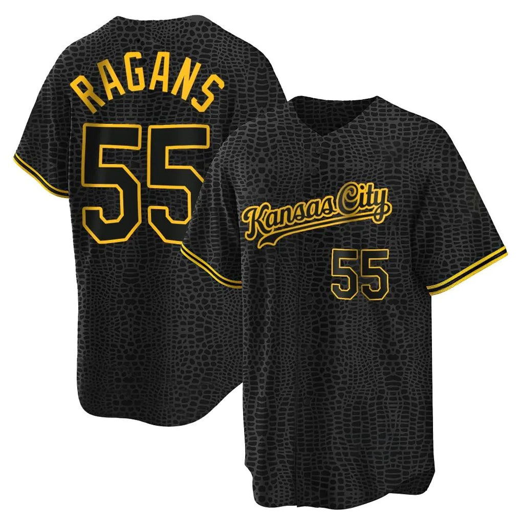Punc KC.Royals #55 Cole Ragans Player Black Snake Skin City Game Stitched Jerseys
