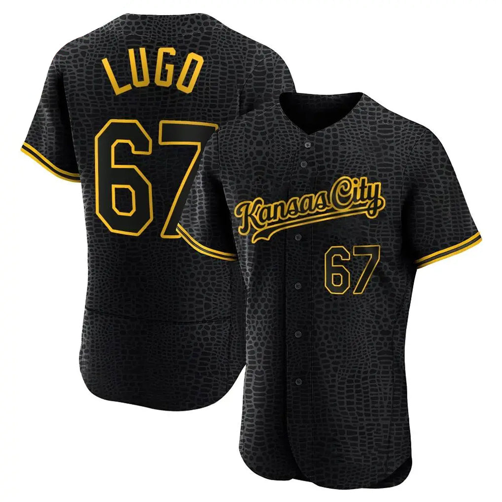 Punc KC.Royals #67 Seth Lugo Player Black Snake Skin City Limited Elite Stitched Jerseys