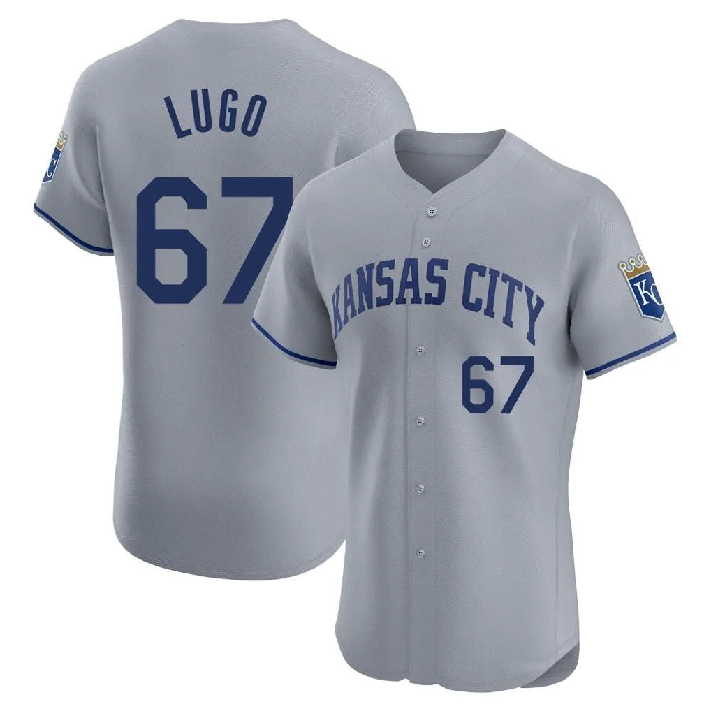 Punc KC.Royals #67 Seth Lugo Player Gray Limited Elite Home Stitched Jerseys