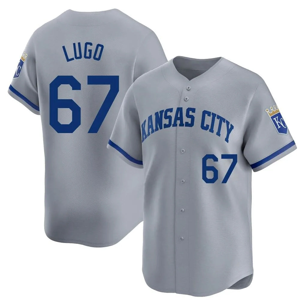 Punc KC.Royals #67 Seth Lugo Player Gray Limited Home Stitched Jerseys