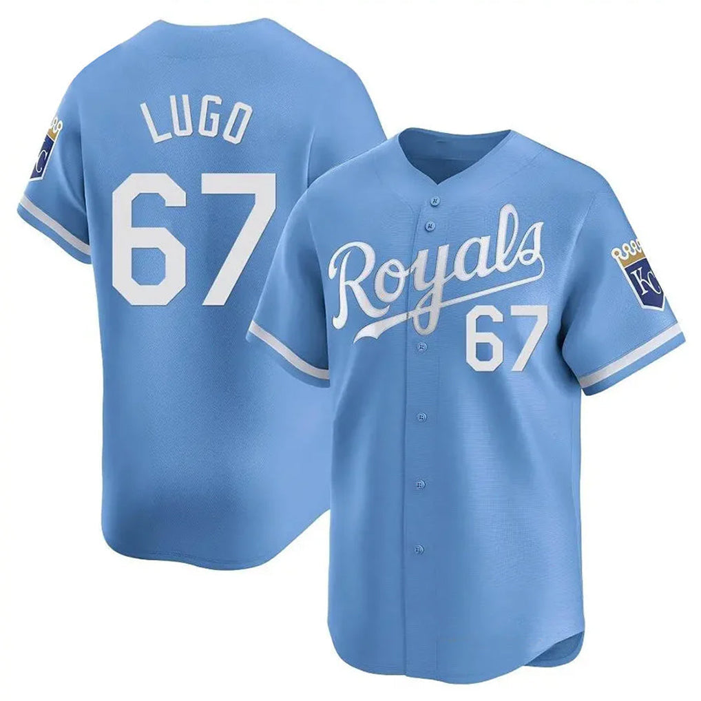 Punc KC.Royals #67 Seth Lugo Player Light Blue Alt Limited Home Stitched Jerseys