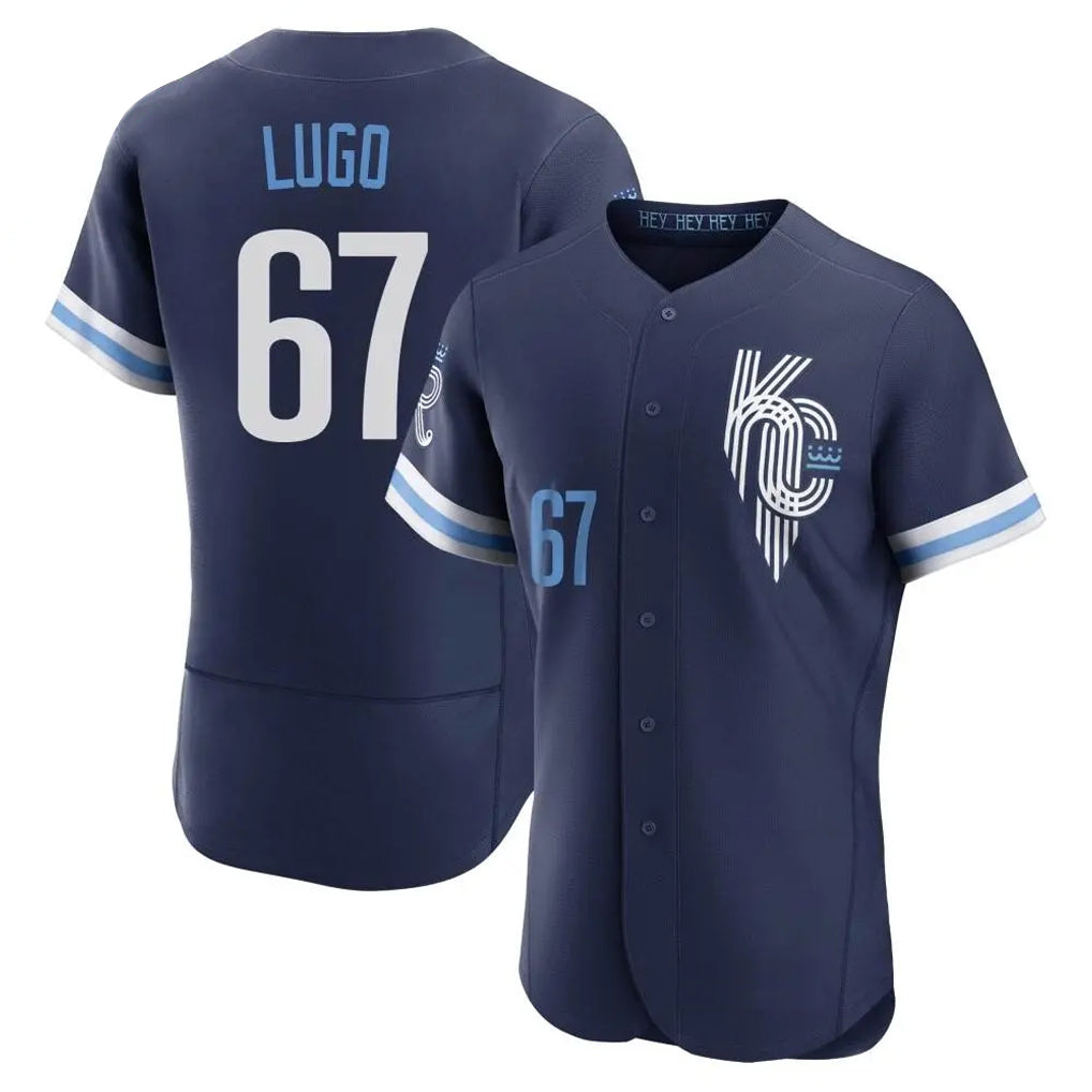 Punc KC.Royals #67 Seth Lugo Player Navy City Connect Limited Elite Home Stitched Jerseys