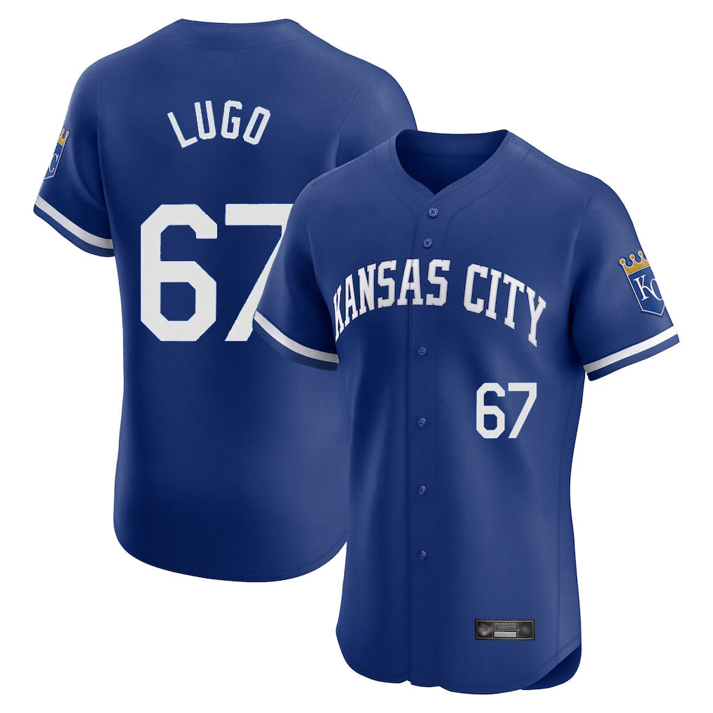 Punc KC.Royals #67 Seth Lugo Player Royal Limited Elite Home Game Stitched Jerseys