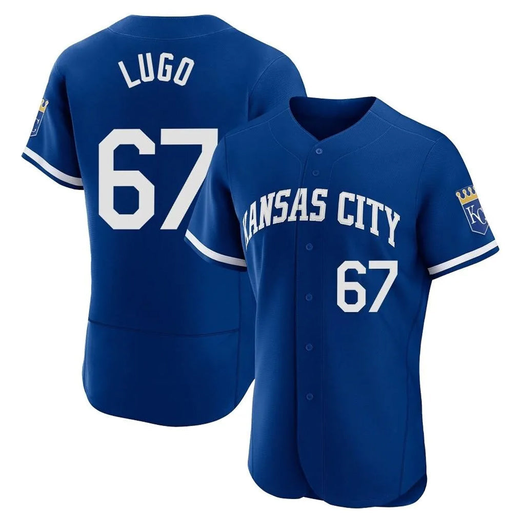Punc KC.Royals #67 Seth Lugo Player Royal Limited Elite Home Stitched Jerseys