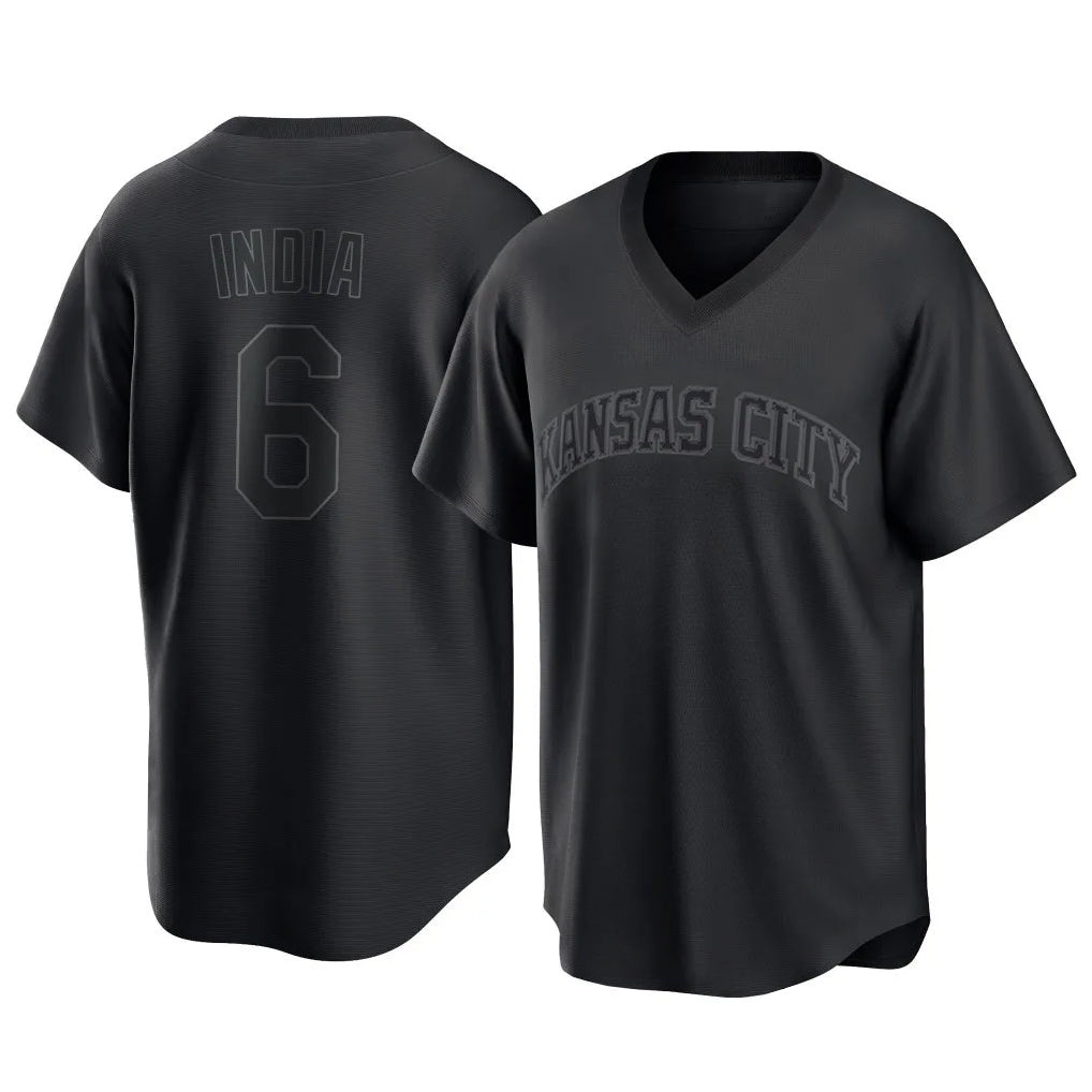 Punc KC.Royals #6 Jonathan India Player Black Fashion Game Stitched Jerseys