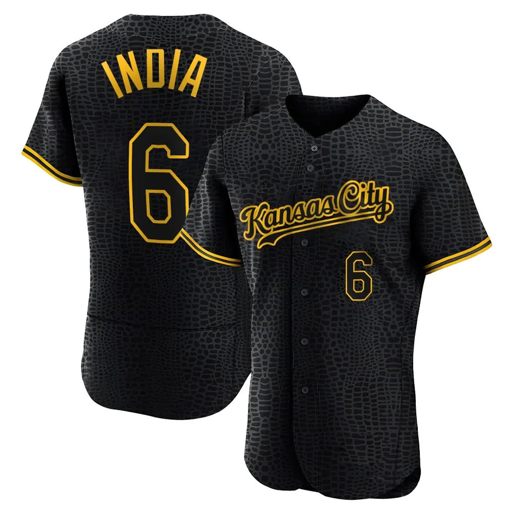 Punc KC.Royals #6 Jonathan India Player Black Snake Skin City Limited Elite Stitched Jerseys