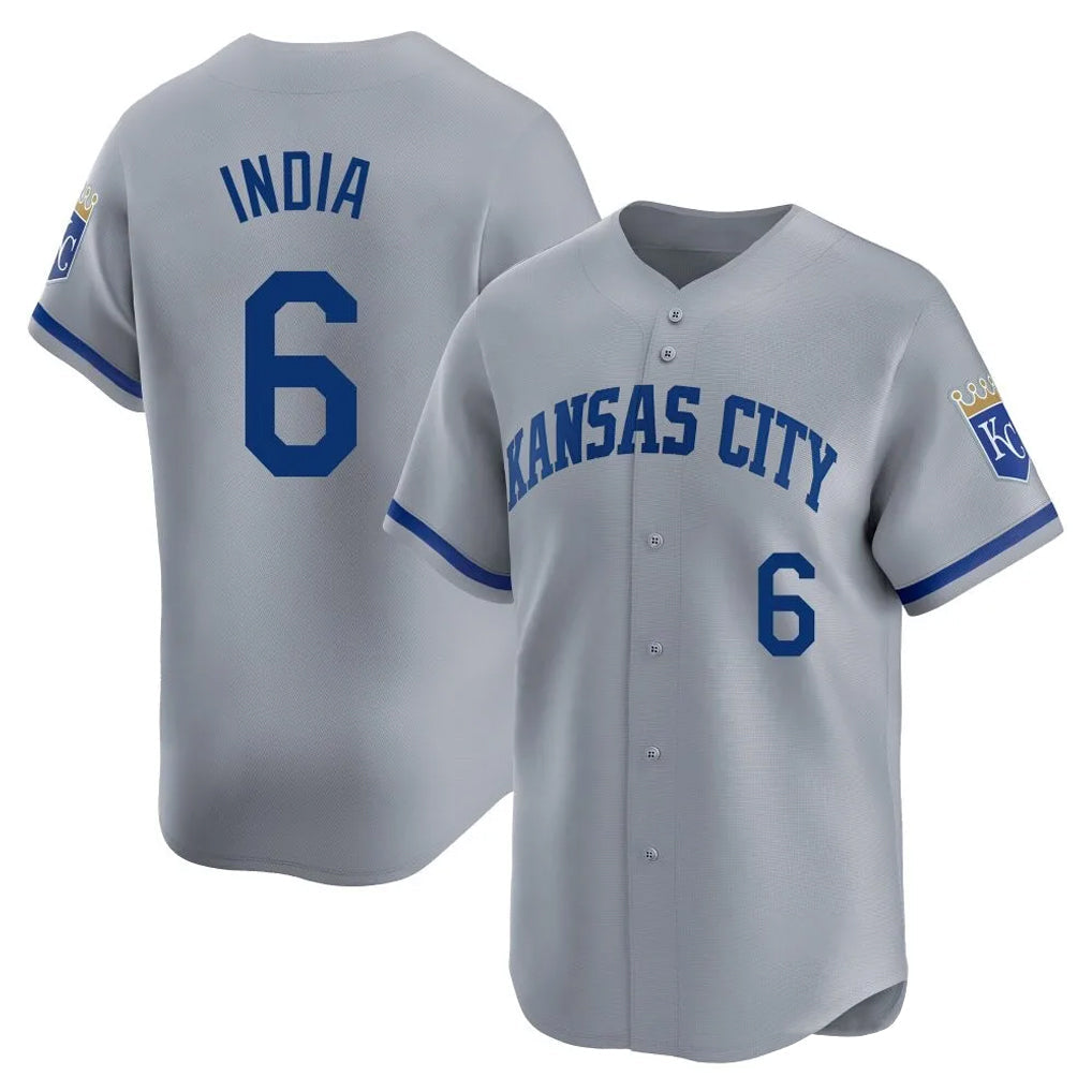 Punc KC.Royals #6 Jonathan India Player Gray Limited Home Stitched Jerseys