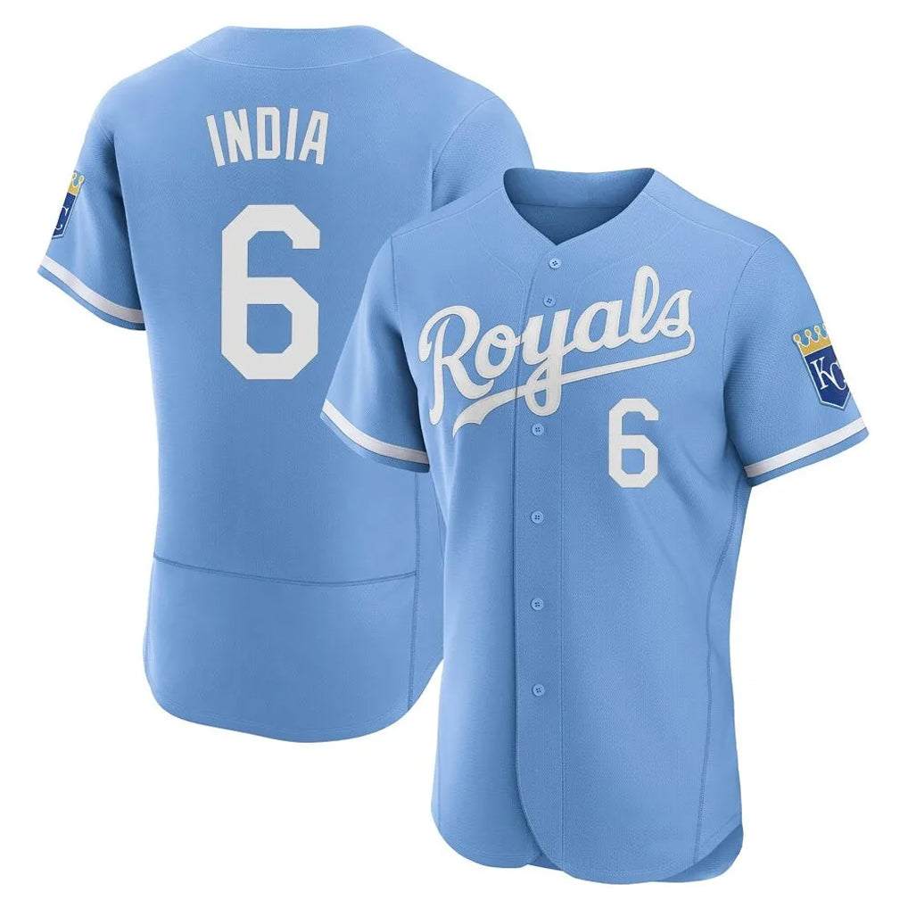 Punc KC.Royals #6 Jonathan India Player Light Blue Alt Limited Elite Home Stitched Jerseys