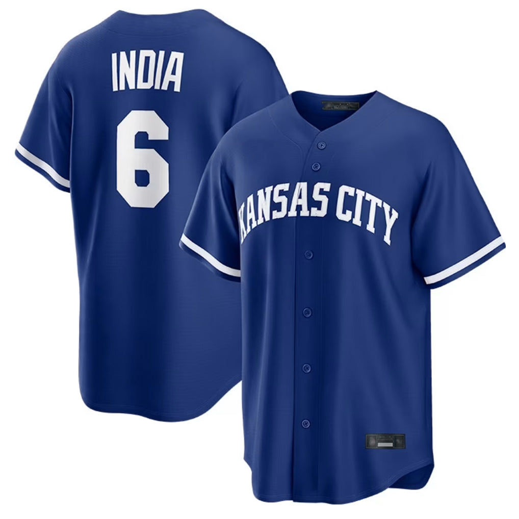Punc KC.Royals #6 Jonathan India Player Royal Game Home Stitched Jerseys