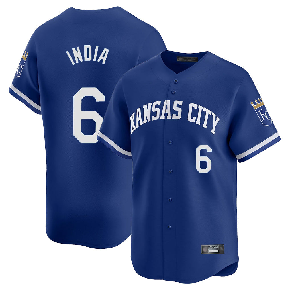 Punc KC.Royals #6 Jonathan India Player Royal Limited Home Stitched Jerseys