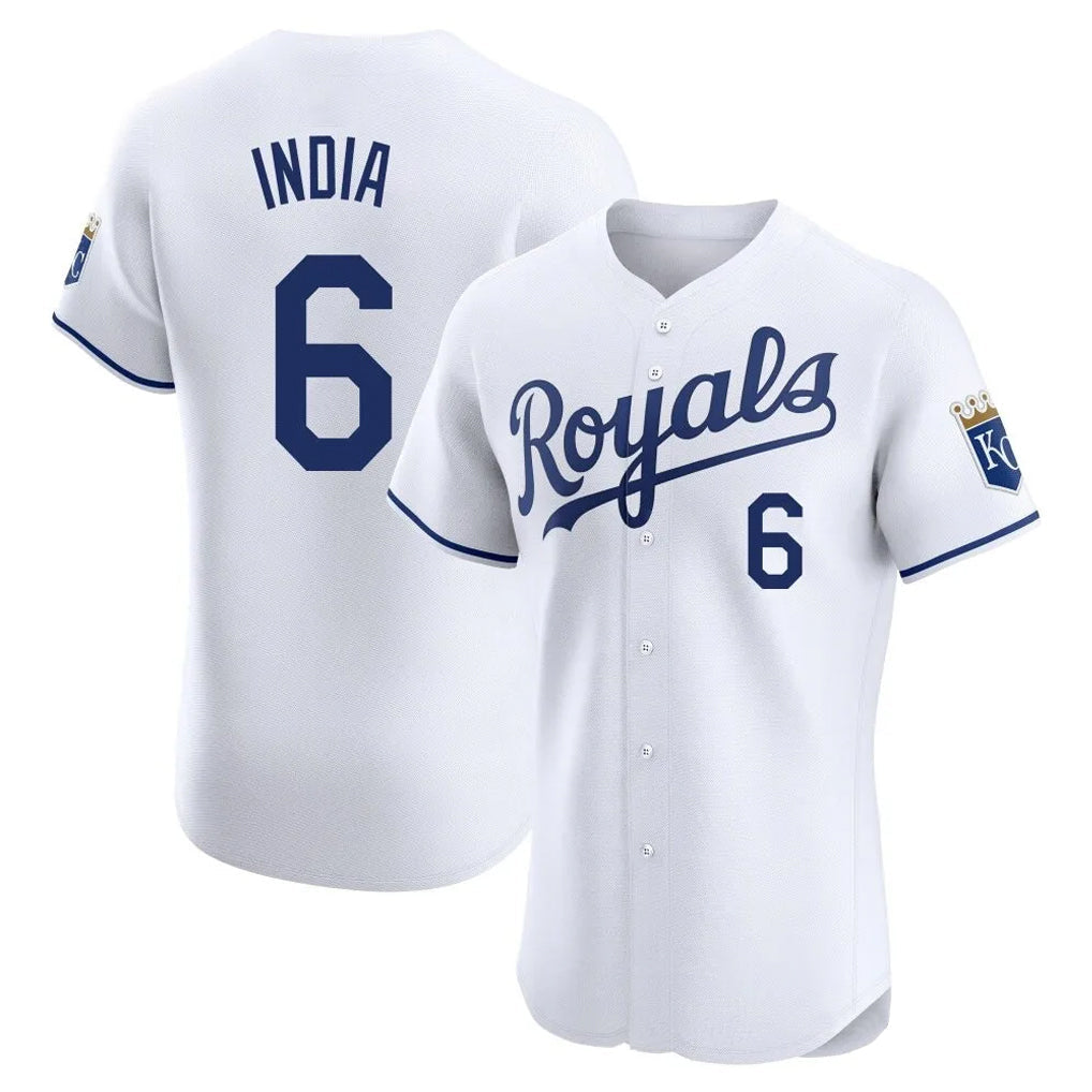 Punc KC.Royals #6 Jonathan India Player White Alt Limited Elite Home Stitched Jerseys