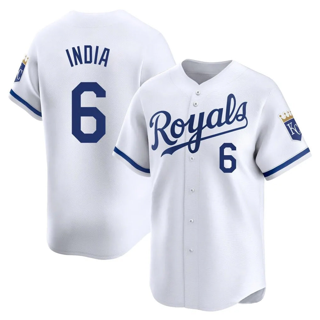 Punc KC.Royals #6 Jonathan India Player White Alt Limited Home Stitched Jerseys