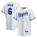 Punc KC.Royals #6 Jonathan India Player White Home Game Stitched Jerseys