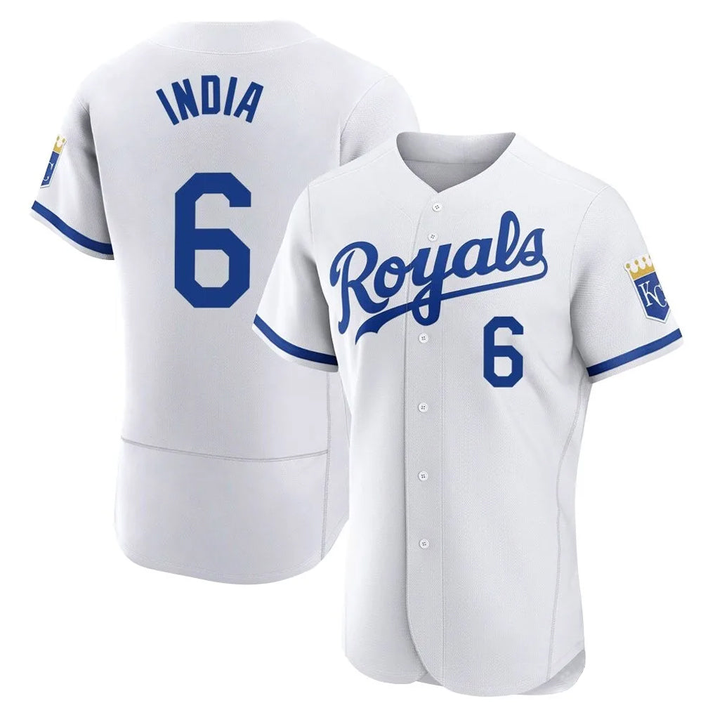 Punc KC.Royals #6 Jonathan India Player White Limited Elite Home Game Stitched Jerseys