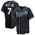 Punc KC.Royals #7 Bobby Witt Jr. Player Black Carbon Fashion Home Game Stitched Jerseys