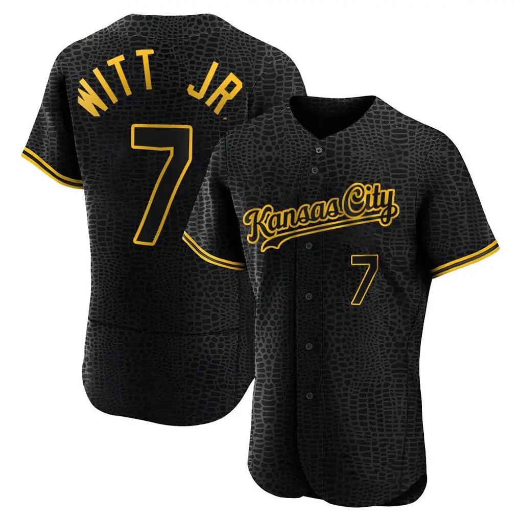 Punc KC.Royals #7 Bobby Witt Jr. Player Black Snake Skin City Limited Elite Stitched Jerseys