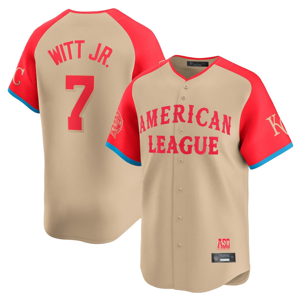 Punc KC.Royals #7 Bobby Witt Jr. Player Cream American League All-Star Game Limited Home Stitched Jerseys