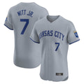 Punc KC.Royals #7 Bobby Witt Jr. Player Gray Limited Elite Home Stitched Jerseys