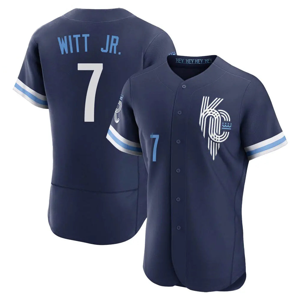 Punc KC.Royals #7 Bobby Witt Jr. Player Navy City Connect Limited Elite Home Stitched Jerseys