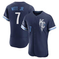 Punc KC.Royals #7 Bobby Witt Jr. Player Navy City Connect Limited Elite Home Stitched Jerseys