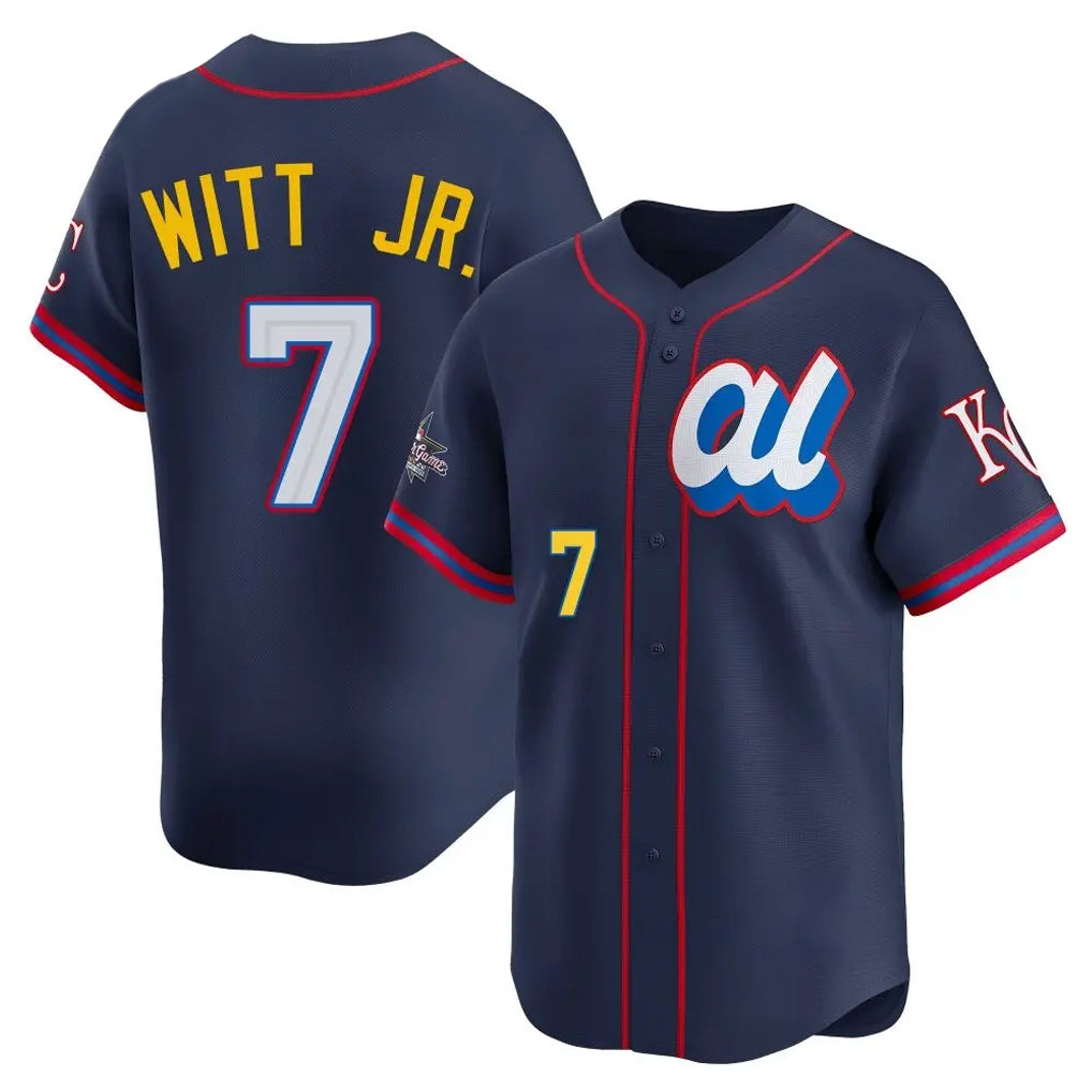 Punc KC.Royals #7 Bobby Witt Jr. Player Navy Limited American League All-Star Edition Stitched Jerseys