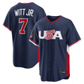 Punc KC.Royals #7 Bobby Witt Jr. Player Navy USA 2026 World Classic Game Stitched Jerseys