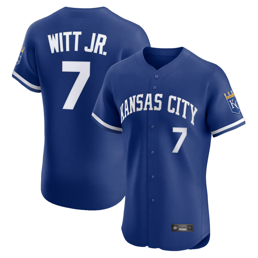 Punc KC.Royals #7 Bobby Witt Jr. Player Royal Limited Elite Home Stitched Jerseys