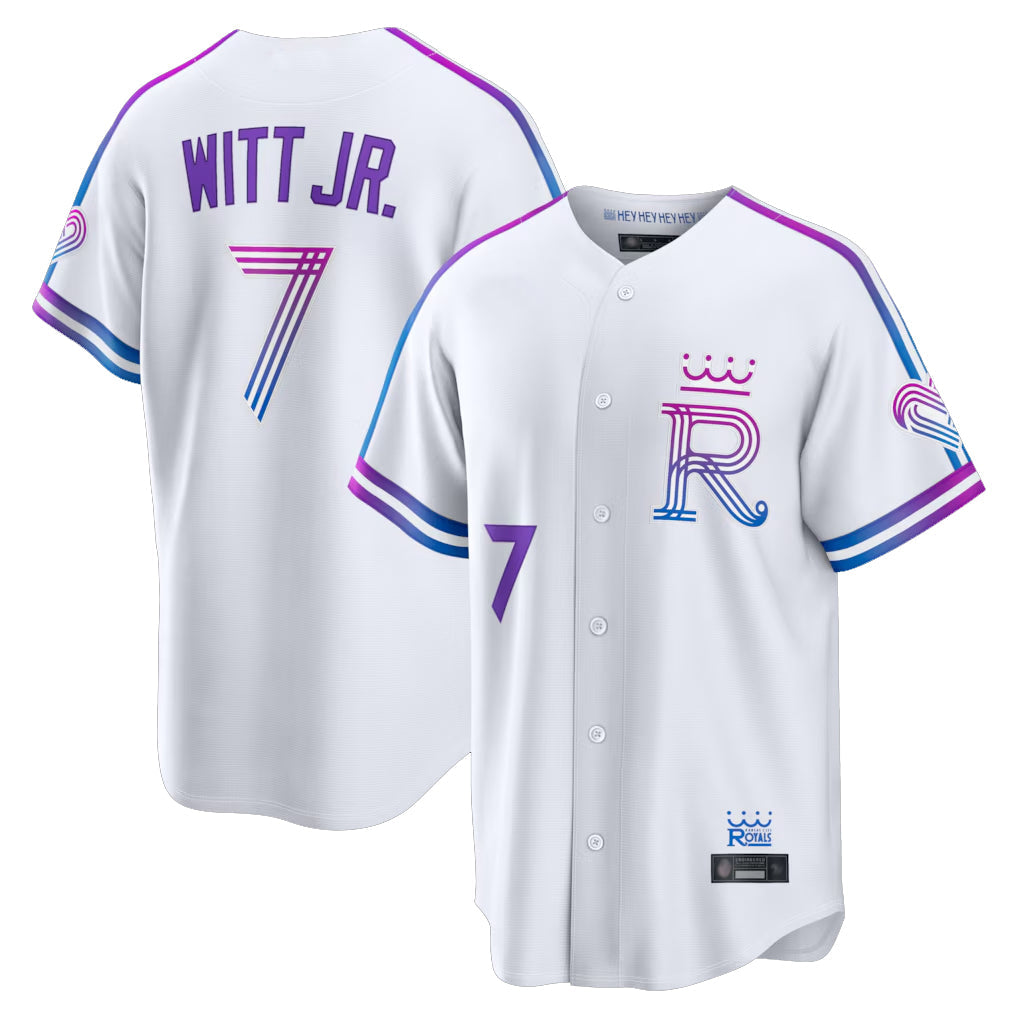 Punc KC.Royals #7 Bobby Witt Jr. Player White 2026 City Connect Limited Home Stitched Jerseys