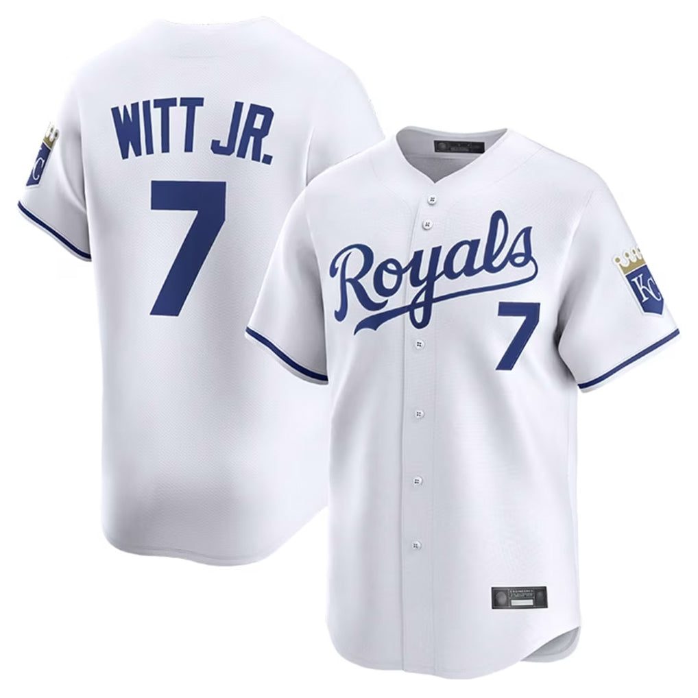 Punc KC.Royals #7 Bobby Witt Jr. Player White Alt Limited Home Stitched Jerseys