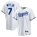 Punc KC.Royals #7 Bobby Witt Jr. Player White Home Game Stitched Jerseys